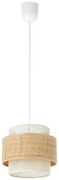 Lampa wisząca BOHO na lince 1×E27/60W/230V, śr. 20 cm, juta/kremowa