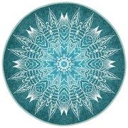 Turkusowy okrągły dywan odpowiedni do prania i robotów sprzątających ø 100 cm Comfort – Mila Home