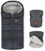 PETITE&MARS - Zestaw śpiwór 3w1 JIBOT + mufki JASIE szary