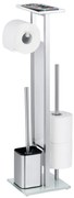 Stojak na papier toaletowy z pojemnikiem i szczotką do WC