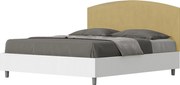 Łóżko wyposażone w stelaż z listwami z pojemnikiem 160x190 konstrukcja Frassino biała zagłówek microfibra Okra Antilia