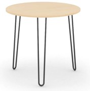 Okrągły stół jadalniany SPIDER, średnica 80 cm, czarna podstawa, buk