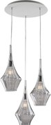 Lampa wisząca Zeus Iron z szarym szkłem Pyrex 3 światła 149 Ø50 BL270-S3-GR