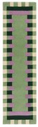 Zielono-fioletowy wełniany chodnik tkany ręcznie 60x230 cm Kai Wool Border – Flair Rugs