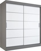 Szafa przesuwna MODUO COMFORT 180 antracyt/biała mat z listwami MKPOL