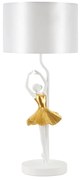 Lampa stołowa w biało-złotym kolorze z tekstylnym kloszem (wysokość 64 cm) Dancer – Mauro Ferretti