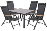 BERGAMO EXPERT WOOD - aluminiowy zestaw sof 4+1