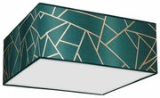 Lampa sufitowa zielona, złota, kwadratowa ZIGGY GREEN Gold/Bottle green 3xE27