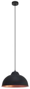 Czarno-brązowa lampa wisząca z metalowym kloszem ø 37 cm TRURO 2 – EGLO