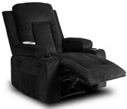 Czarny sztruksowy fotel masujący S6-B64