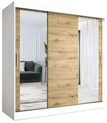 Szafa przesuwna biały + dąb artisan 200 cm G9-G86