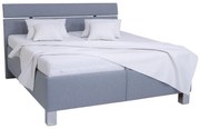 Łóżko tapicerowane z materacem i pojemnikiem na pościel ALIS 160x200 cm jasnoszare