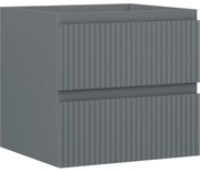 Mexen Rivel szafka łazienkowa podumywalkowa 50 cm, 2 szuflady, ryflowana , grafit mat - 91A20-05047-2-BFF66