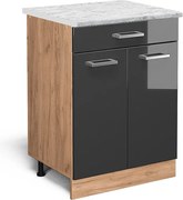 Szafka dolna do kuchni antracyt wysoki połysk 60x60x81.6 r-line