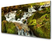 Panel Szklany Wodospad Skały Nature
