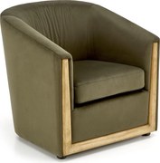 Wygodny fotel wypoczynkowy Enrico z drewnianymi detalami