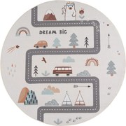 Dywan dziecięcy Coco Miasteczko kremowe koło 120 cm x 120 cm