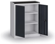 Szafa warsztatowa, 2 półki, 1180 × 950 × 500 mm, grafitowe drzwi