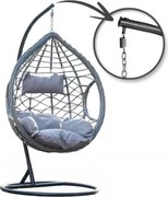 Szare wiszące krzesło NORVIA ze stojakiem