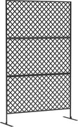 Outsunny Metalowy ekran ogrodowy wolnostojąca przegroda na taras werandę i ogród czarna stal | Aosom PL