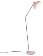 Lampa podłogowa w stylu Retro różowa z brązem - Milou Retro Oswietlenie wewnetrzne