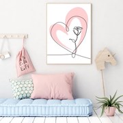 Plakat - Heart & Rose (A4)