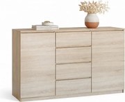 Komoda Na Ubrania Z Szufladami I 2 Szafkami Dąb Sonoma D7-L44