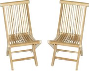 Składane krzesła DIVERO z drewna tekowego 2 szt.