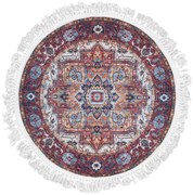 Okrągły dywan z frędzlami w klasycznym stylu C6-N06