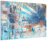 Obraz - Urodzony, by jeździć, niebieskie odcienie (70x50 cm)