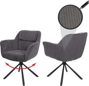 Krzesło do jadalni MCW-K33 (zestaw 2 sztuk),  sztruks szary