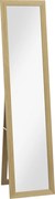 HOMCOM Lustro do pełnego ciała, Lustro ścienna, 37 cm x 40 cm x 155 cm, z hakami do montażu, Srebrne + Dąb