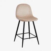 Zestaw 4 Wysokich Stołków Z Aksamitu Glamm Pszenica Brązowa & ↑65 Cm & Negro - Sklum