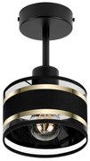 Lampa sufitowa czarna jednopunktowy spot z czarnym abażurem T-1010SC-S