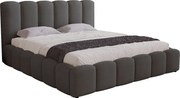 Łóżko tapicerowane 180x200 Florent - łóżko z pojemnikiem i stelażem - welur, ciemny szary (Magic Velvet 2271)