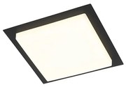Nowoczesna lampa sufitowa czarna kwadratowa z wbudowanym LED IP44 - Lys