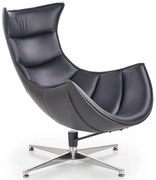 Czarny skórzany fotel jajo do pokoju W1-Z59