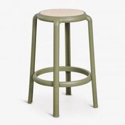 Wysoki Stołek Omara Intensywny Verde Olive & ↑75 Cm - Sklum