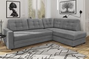 Narożnik tapicerowany CORIA DUO szary 241x180 cm z funkcją spania z pojemnikiem nowoczesny