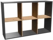 Regał nowoczesny do salonu antracyt + dąb artisan S1-Z07