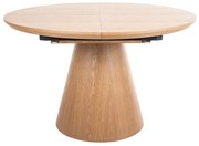 Stół okrągły rozkładany Angel II 120-160 cm dąb SIGNAL