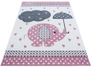Dywan dziecięcy Kids Słonik różowy 80 cm x 150 cm