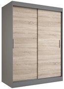 Szafa przesuwna MODUO COMFORT 150 antracyt/dąb sonoma gładka MKPOL