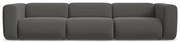 Szara aksamitna sofa 319 cm Ekahi – Makamii
