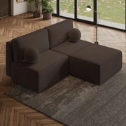 Masseno Narożnik VARNA z funkcją spania i pojemnikiem na pościel Narozniki L, Rozkładana sofa - Brązowy, POSO 06
