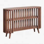 Komoda 120x35 Cm Z Drewna Akacjowego Dragor Ciemny Akacjowy Brąz - Sklum