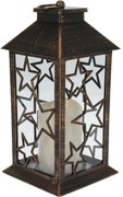 Latarnia ze świeczką LED Trifle Star czarny, 14 x 28 cm