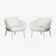 Zestaw 2 Foteli Ogrodowych Z Stali I Polipropylenu Aradina Nature - Sklum