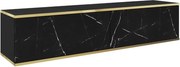 Szafka RTV KARL 135cm wisząca/stojąca czarny marmur PIASKI Meble