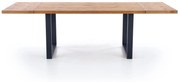 PEREZ stół rozkładany, loftowy, nowoczesny, jasny dąb, czarny